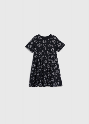 Трикотажное платье c принтом Hello Kitty для девочек, Черный