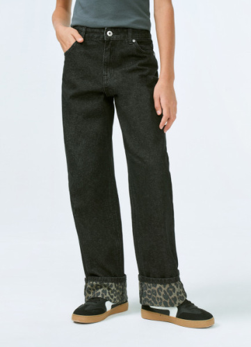 Джинсы с принтом для девочек, Серый