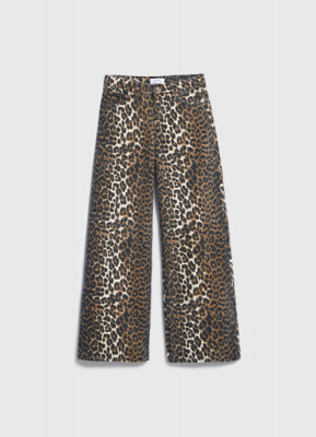 Широкие джинсы с принтом для девочек, Мультицвет