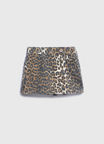 Юбка-шорты с леопардовым принтом для девочек, Мультицвет