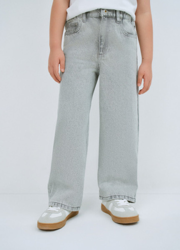 Широкие джинсы для девочек, Серый