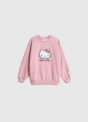 Свитшот с вышивкой Hello Kitty для девочек, Розовый