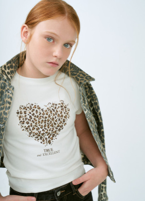 Футболка с принтом для девочек, Белый