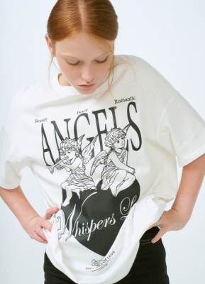 Футболка с принтом для девочек, Белый