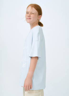 Футболка с принтом для девочек, Голубой