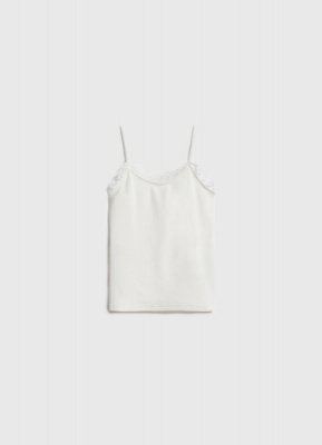 Майка с кружевом для девочек, Белый