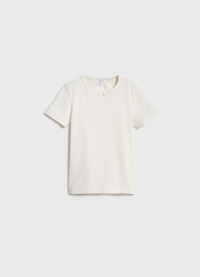 Футболка в рубчик для девочек, Белый