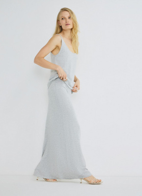 Вязаная юбка с кашемиром, Серый