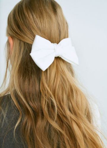 Заколка-бант для волос для девочек, Белый