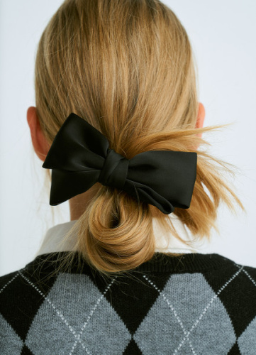 Заколка-бант для волос для девочек, Черный