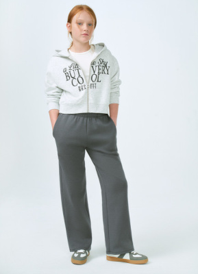 Широкие трикотажные брюки для девочек, Серый