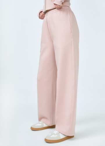 Широкие трикотажные брюки для девочек, Розовый