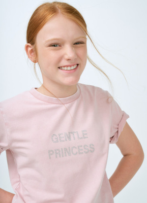 Футболка со стразами для девочек, Розовый