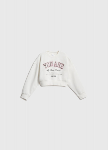 Свитшот с принтом для девочек, Белый