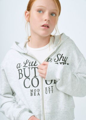 Толстовка с принтом для девочек, Серый