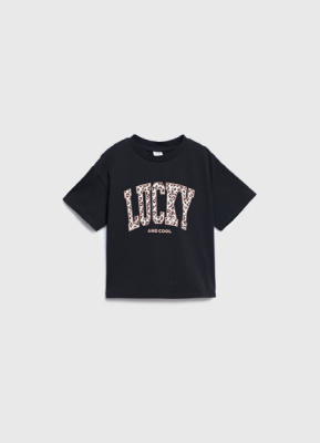 Свободная футболка для девочек, Черный