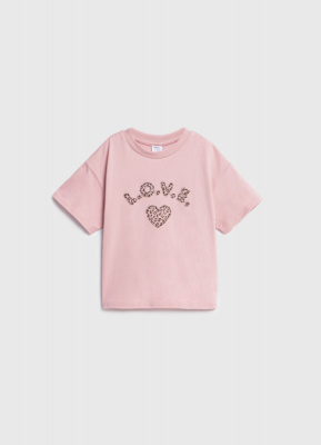 Свободная футболка для девочек, Розовый