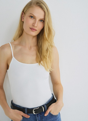 Базовый топ из микрофибры, Белый