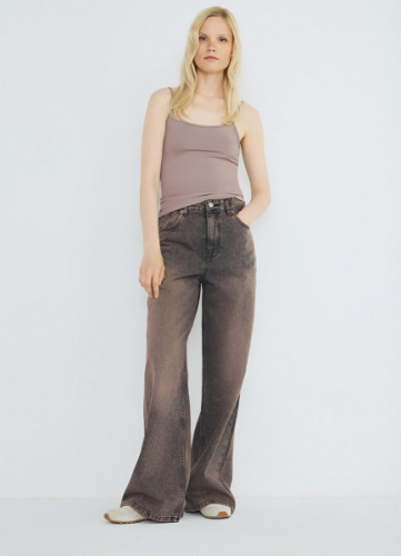 Базовый топ из микрофибры, Коричневый