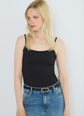 Базовый топ из микрофибры, Черный