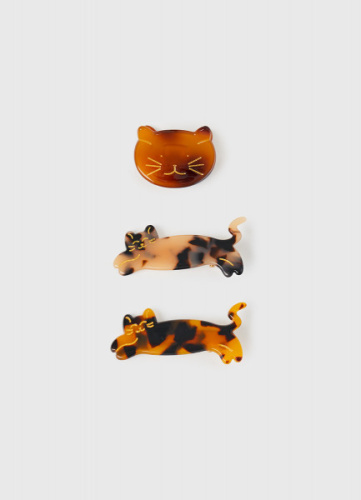 Набор заколок для волос для девочек, 3 шт., Коричневый