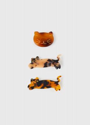 Набор заколок для волос для девочек, 3 шт., Коричневый