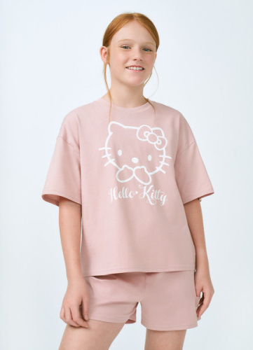 Пижама с принтом Hello Kitty для девочек, Розовый