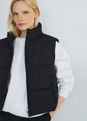 Утеплённый стёганый жилет, Черный