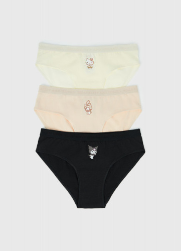 Трусы с принтом Hello Kitty для девочек, 3 шт., Белый
