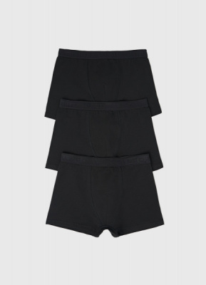 Трусы для мальчиков, 3 шт., Черный