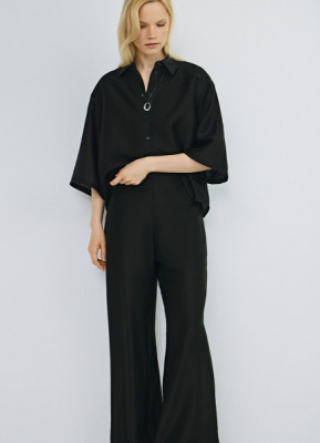 Блузка из лиоцелла, Черный