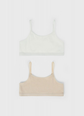 Топ для девочек, 2 шт., Бежевый