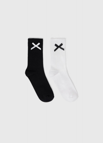 Носки с бантиками для девочек, 2 пары, Белый