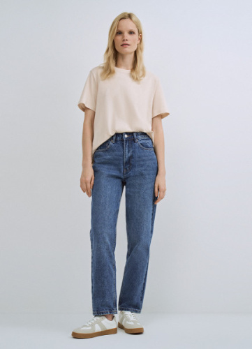 Джинсы Mom с высокой посадкой, Синий