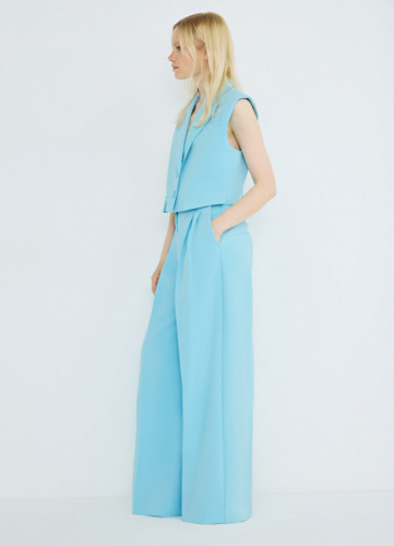Брюки из поливискозы со складками, Голубой