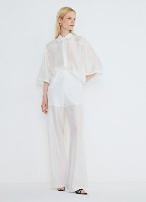 Брюки из полупрозрачной ткани, Белый