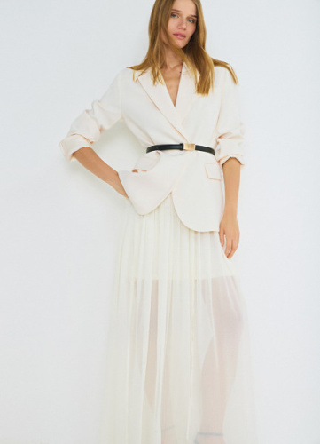 Юбка из шифона, Бежевый