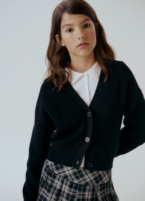 Вязаный джемпер с коротким рукавом для девочек, Белый