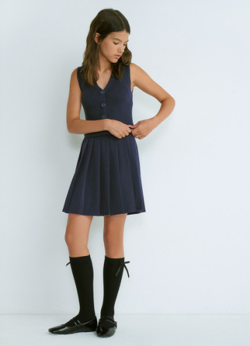 Вязаный жилет для девочек, Синий