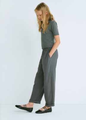 Брюки с защипами для девочек, Серый