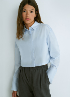 Укороченная рубашка для девочек, Голубой