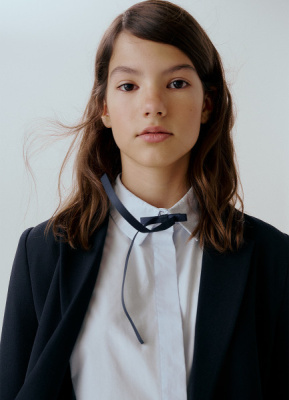 Укороченная рубашка для девочек, Белый