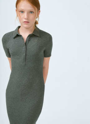 Трикотажное платье для девочек, Серый