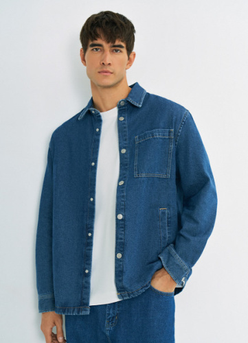 Джинсовая куртка-рубашка, Синий
