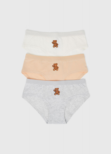 Трусы для девочек, 3 шт., Бежевый