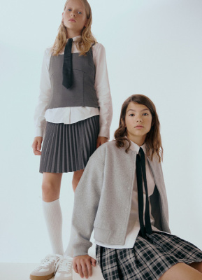 Приталенный жилет для девочек, Серый