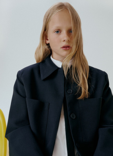 Укороченный жакет для девочек, Синий