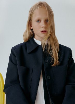 Укороченный жакет для девочек, Синий