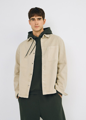 Куртка-рубашка из твила, Бежевый