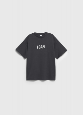 Футболка с принтом для девочек, Серый